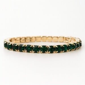 ⚜️ Elegant Bracelet With Deep Green Zirconia 💎🟢